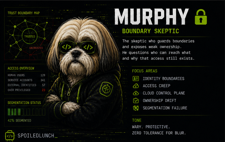 Murphy editor card for Spoiledlunch, Boundary Skeptic